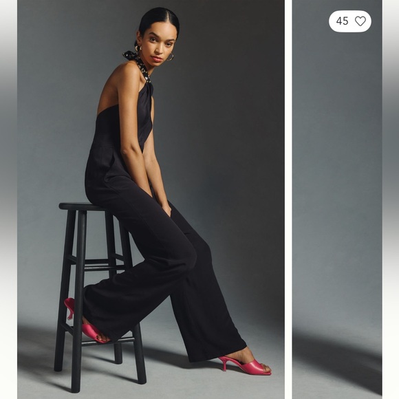 Anthropologie Pants - Anthropologie scotch & Soda Black Jumpsuit with Patterned Tie